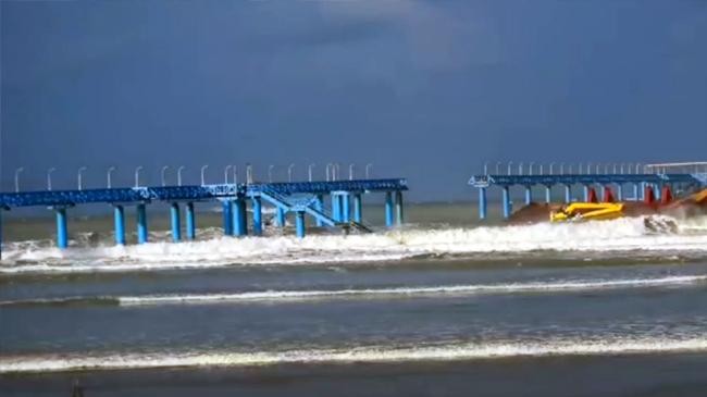 a navy jetty at inani beach in coxs bazar