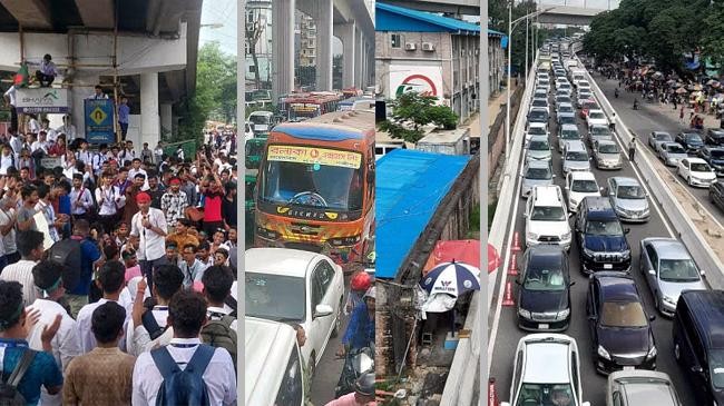 blockade of technical students in the capital severe traffic congestion