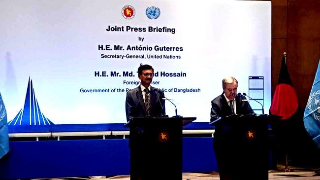 foreign adviser in a joint press briefing with the un secretary general