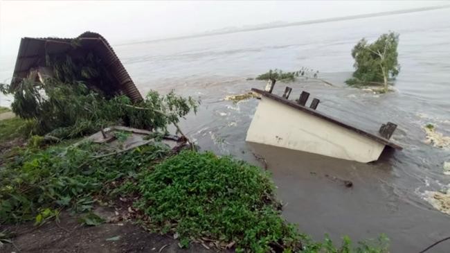 khudir kuti akkel mahmood community clinic was washed away by dharla early monday morning