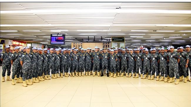 members of bangladesh navy depart from hazrat shahjalal international airport