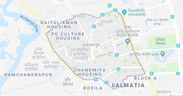 mohammadpur dhaka map