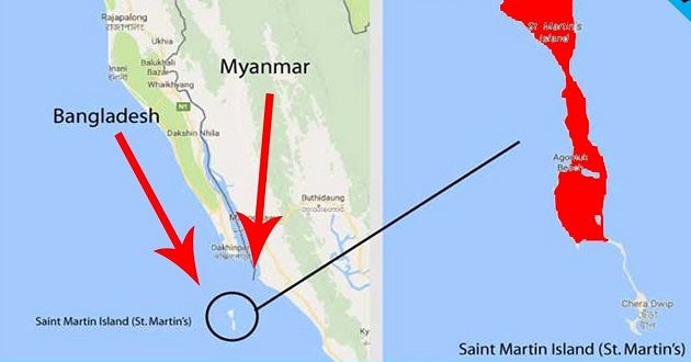 saint martin bangladesh myanmar map