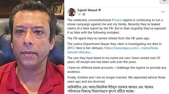 sajeeb wazed and his post