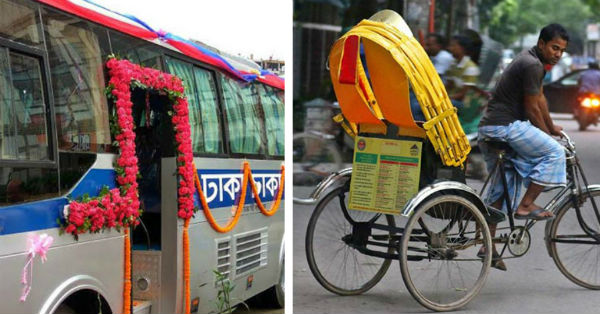 special bus and rikshaw service in gulshan