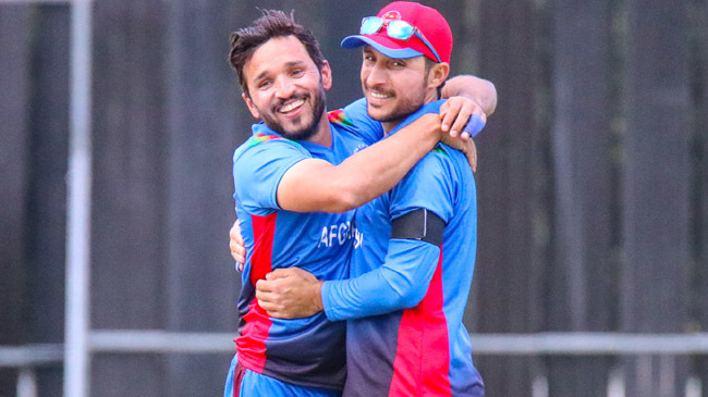 afghanistan captain gulbadin naib with rahmat shah