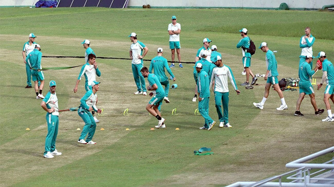 aus team in practice