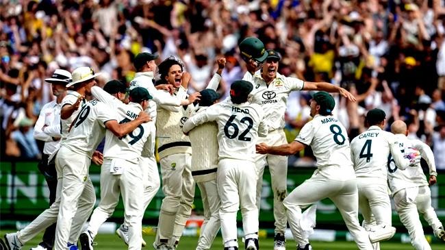 australia celebrate the mcg win australia vs india 4th test melbourne