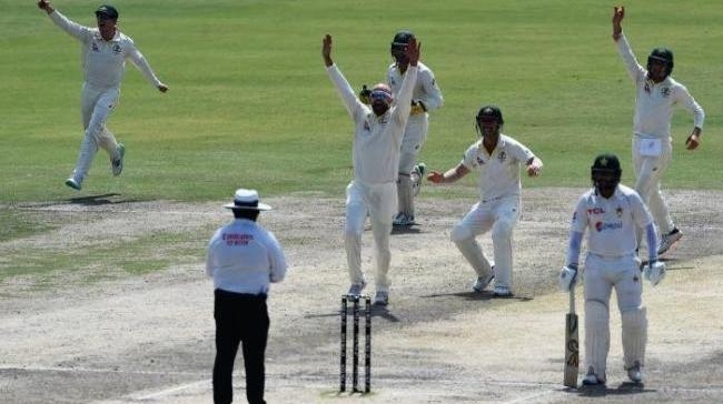 australia players gather to celebrate the series win against pakistan 1