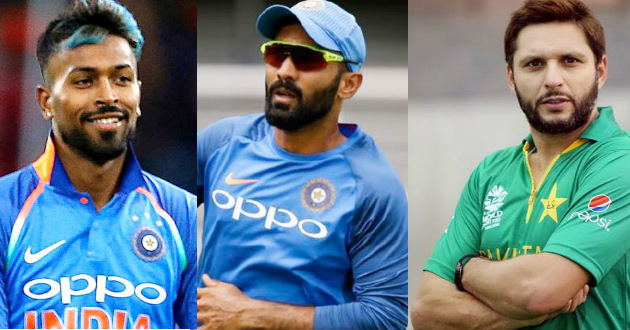 hardik pandya dinesh karthik shahid afridi