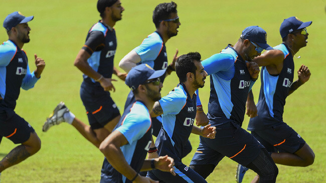 india players for the t20i series against sri lanka warm up during training colombo jul 2021