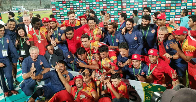 islamabad celebrate their psl second title