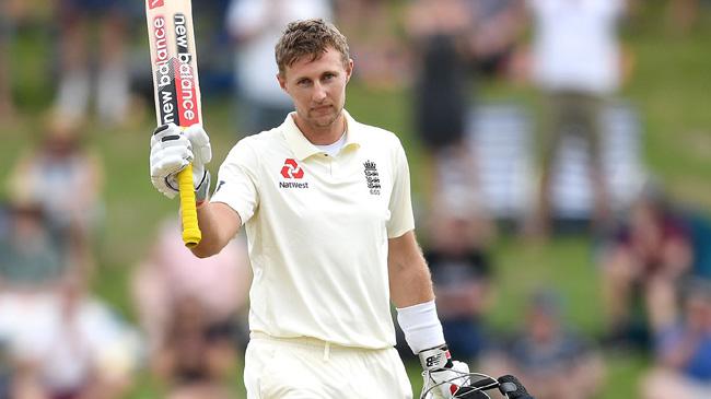 joe root celebrates reaching his century