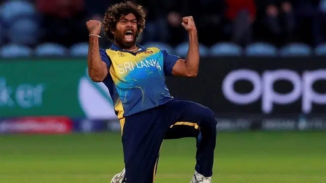 malinga celebrates a wicket for sri lanka