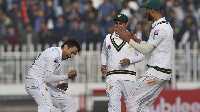 mohammad abbas celebrates a dismissal