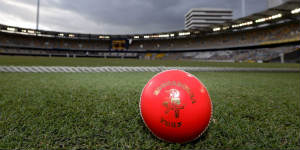 Pink color cricket ball