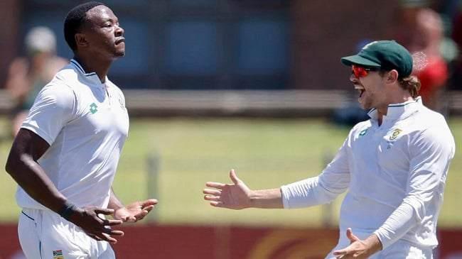 rabada celebrates after dismissing dhananjaya de silva