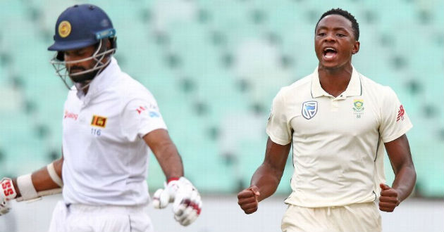 rabada celebrtates a wicket for sa