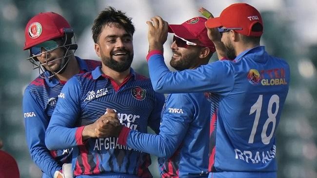 rashid khan took a return catch to remove charith asalanka