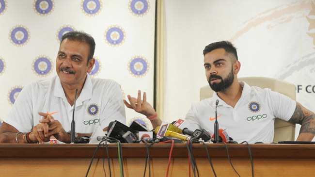 ravi shastri virat kohli press meeting