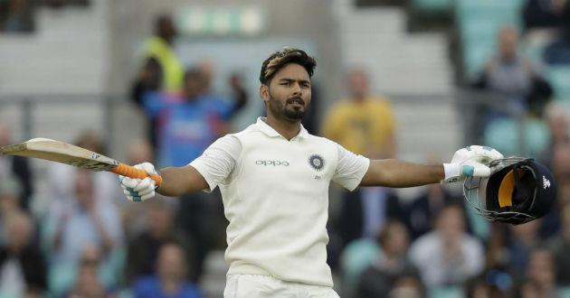 rishabh pant celebrates his first century