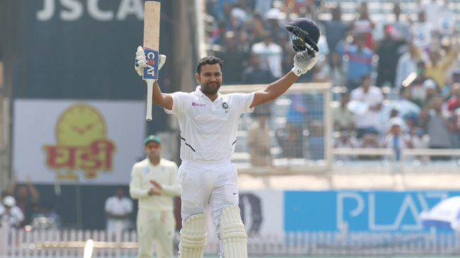 rohit sharma celebrates his double hundred