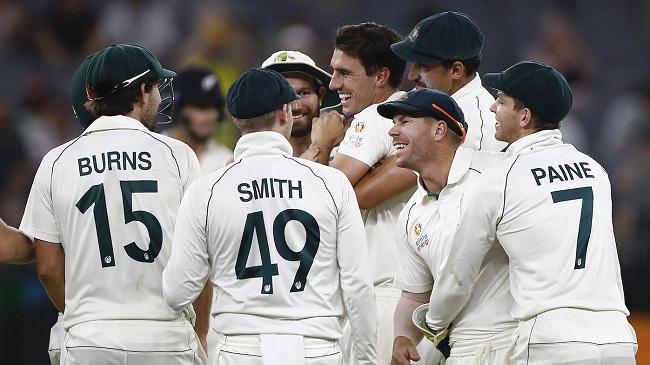 starc celebrates a wicket with his teammates