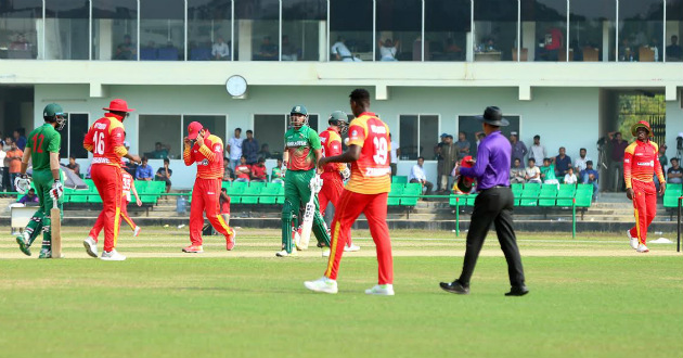 zimbabwe lost practice match as soumya hits a ton