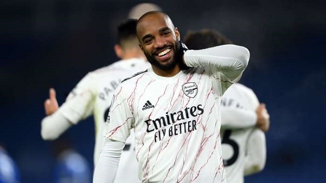 alexandre lacazette celebrates at brighton