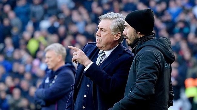 carlo ancelotti and davide ancelotti everton