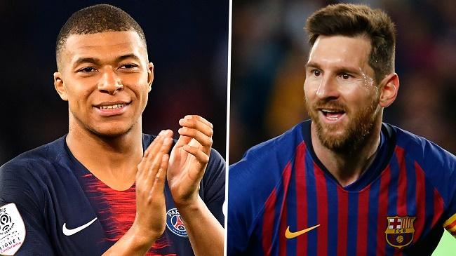 kylian mbappe lionel messi 2018 19