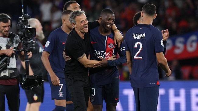 luis enrique and ousmane dembele