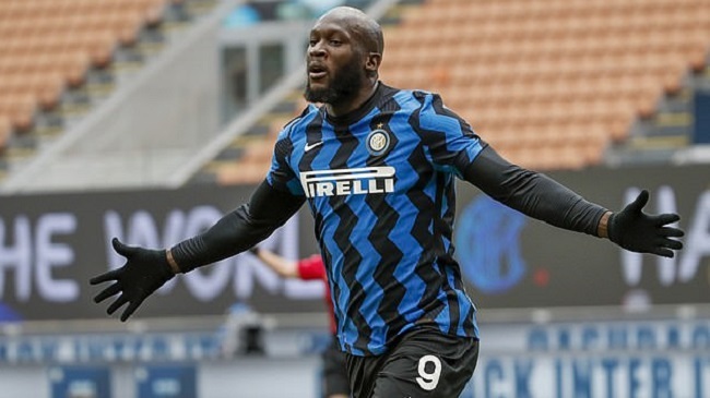 lukaku celebrates a goal for inter milan