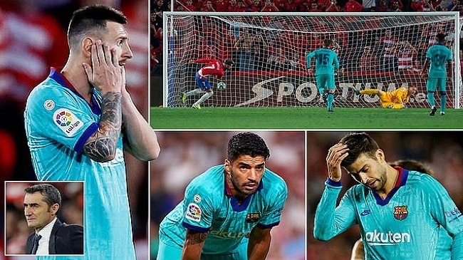 messi and co could not happy after lose over granada in la liga