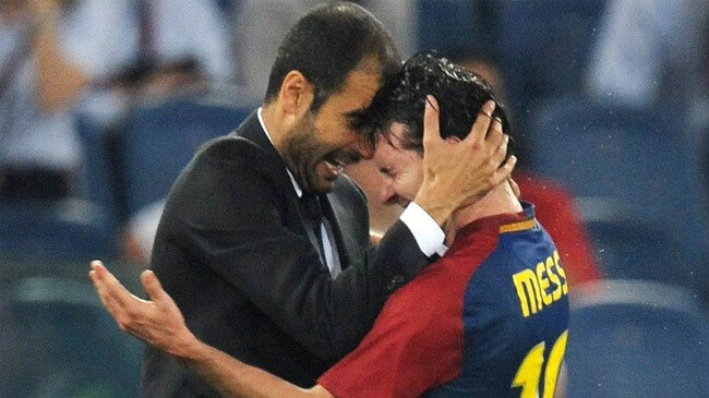 messi and guardiola