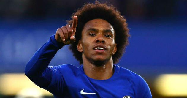 willian celebrating a goal for chelsea