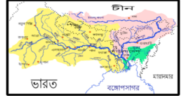 Brahmaputra River map bangla