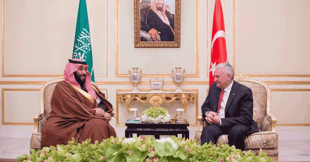 Muhammad bin salman and Turkish Prime Minister Binali Yildirim