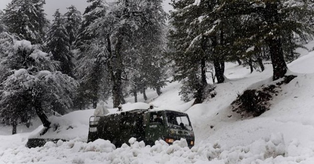 Snow storm in kashmir