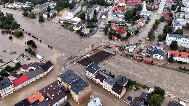 a flooded area of southwestern poland