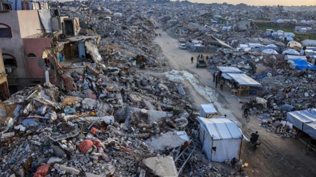 a view of devastated gaza