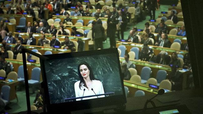 angelina jolie in the un