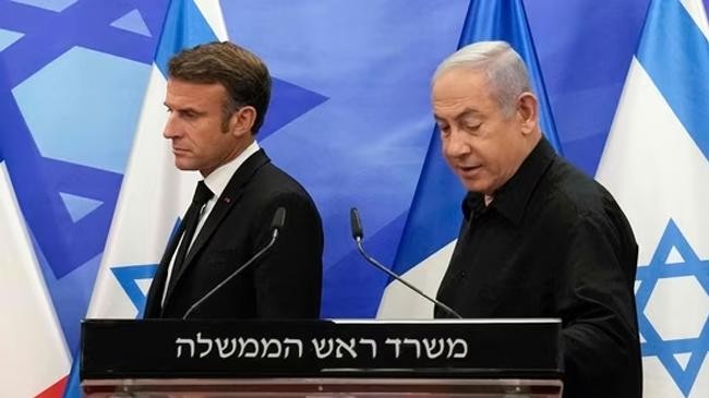 benjamin netanyahu and emmanuel macron