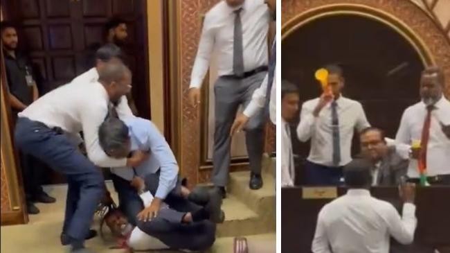 chaos in maldives parliament