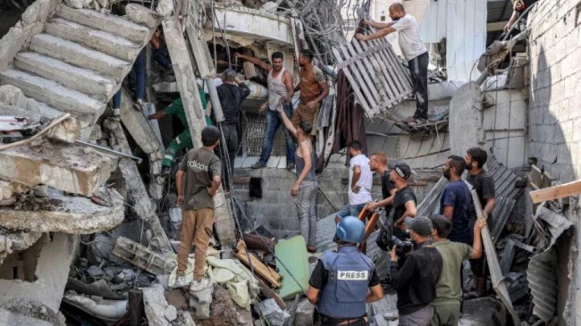 collapsed building in jabalia gaza