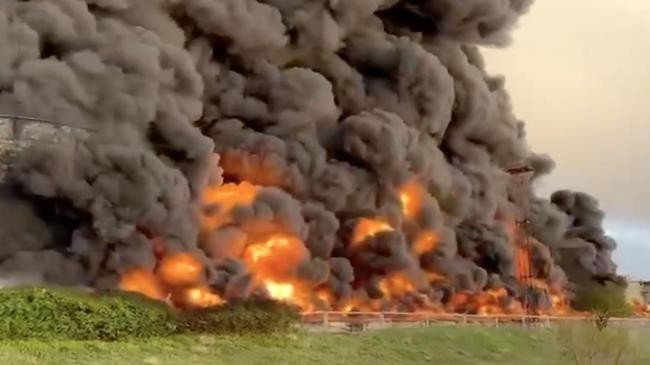 crimea fuel tank blaze