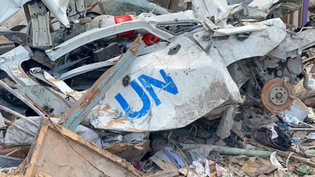 destroyed unrwa headqater