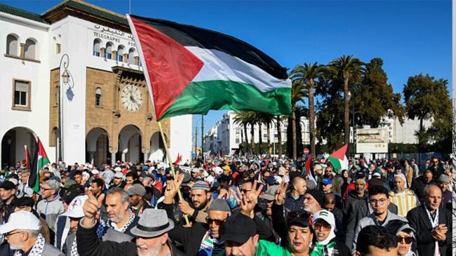 dozens of protesters in morocco