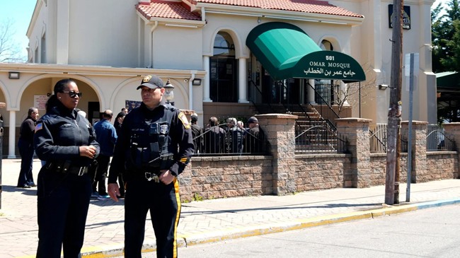 extra security could be seen outside omar mosque