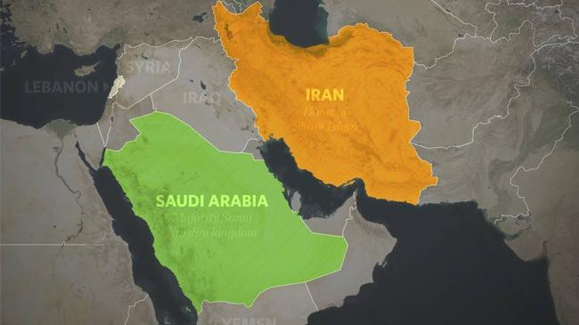 iran saudi map